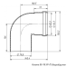 Колено Ø 80-90° (М-П) безрадиусное (с манжетой) 